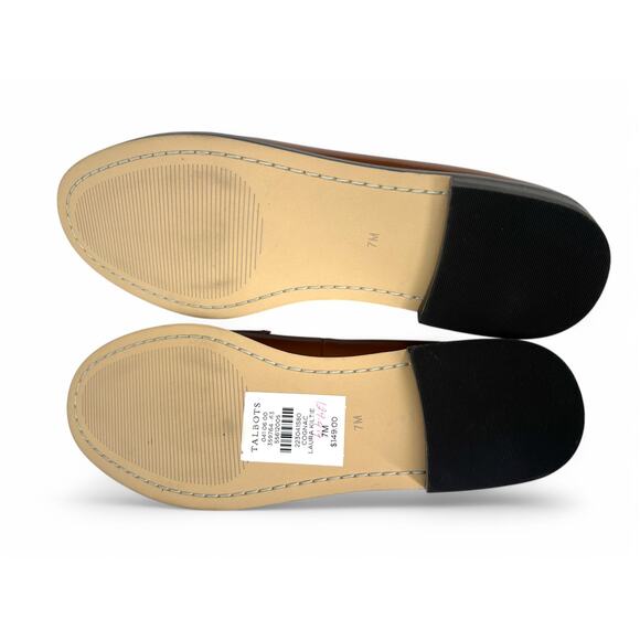 Talbots 7 Laura Kiltie Box Calf Loafer Classic Tassel Flat Slip On Leather Brown - Picture 4 of 4